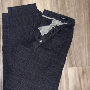 BONOBOS Checkered Trousers in Black and Gray